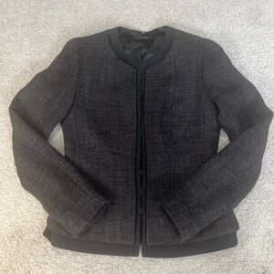 Elie Tahari Blazer Jacket, Women’s Wool Blend XS Short Blazer in Black and Brown